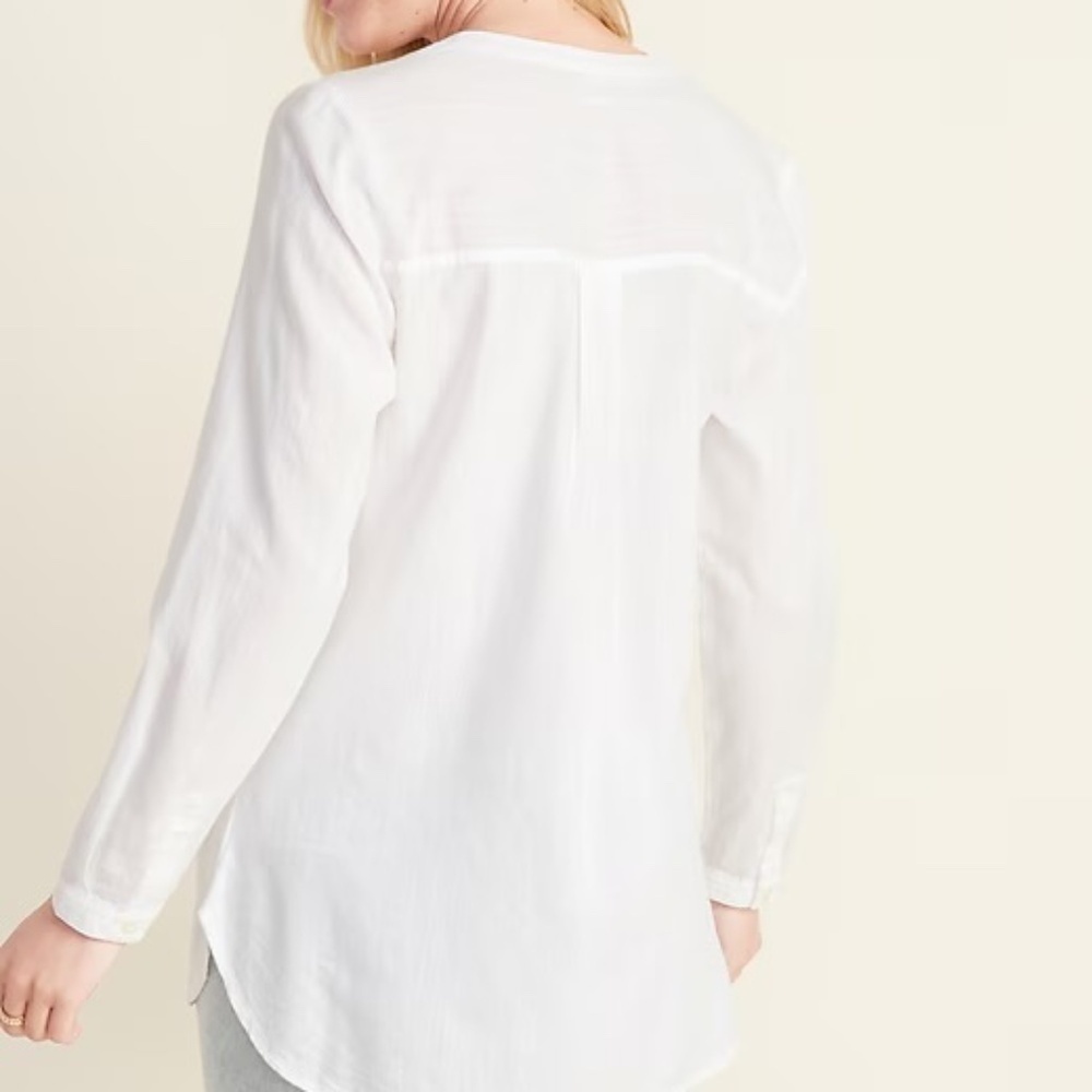 Old Navy Lightweight Popover Women's White Tunic Size XS - Picture 2 of 11